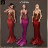 SAS - Lieve Red Fuchsia DeepRed Gown (LaraX & MB) 