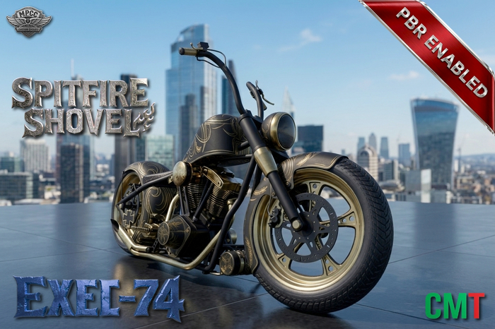 [MPCC] Spitfire Shovel "EXEC-74" - Custom Bike - PBR Material enabled - 70 LI - Copy & Mod