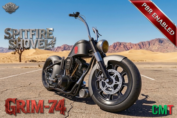 [MPCC] Spitfire Shovel "GRIM-74" - Custom Bike - PBR Material enabled - 70 LI - Copy & Mod