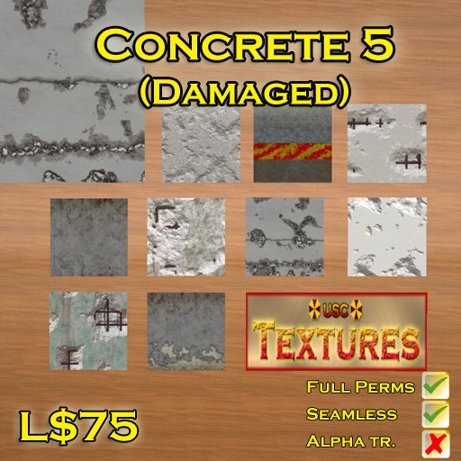 USC Textures - Concrete 5 (Damaged)