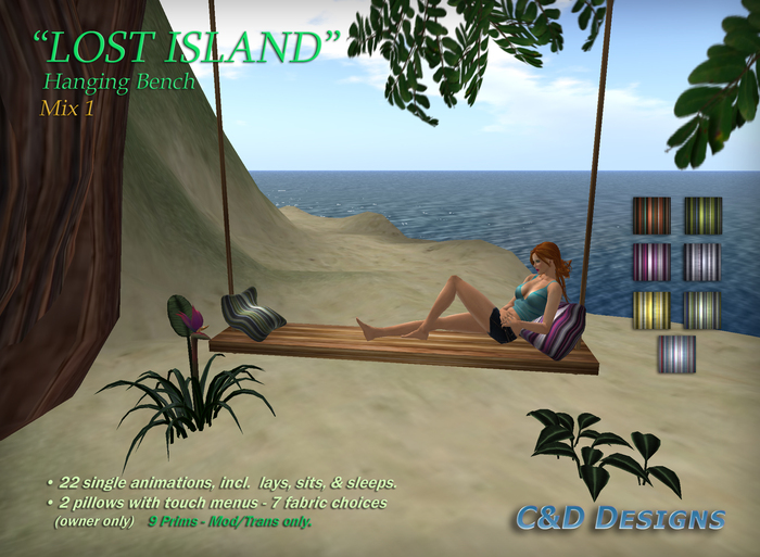 C&D Designs - "Lost Island" Hanging Bench (Mix 1) - DISCOUNTED 70% Off 