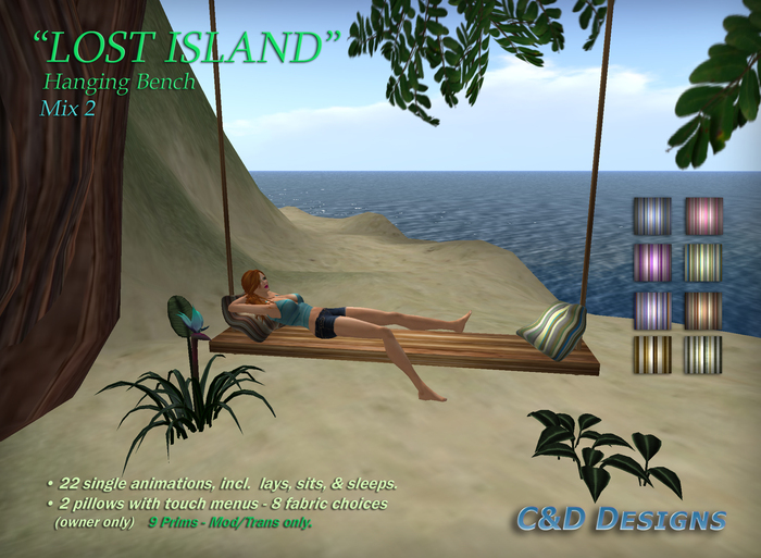 C&D Designs - "Lost Island" Hanging Bench (Mix 2) - DISCOUNTED 70% Off 