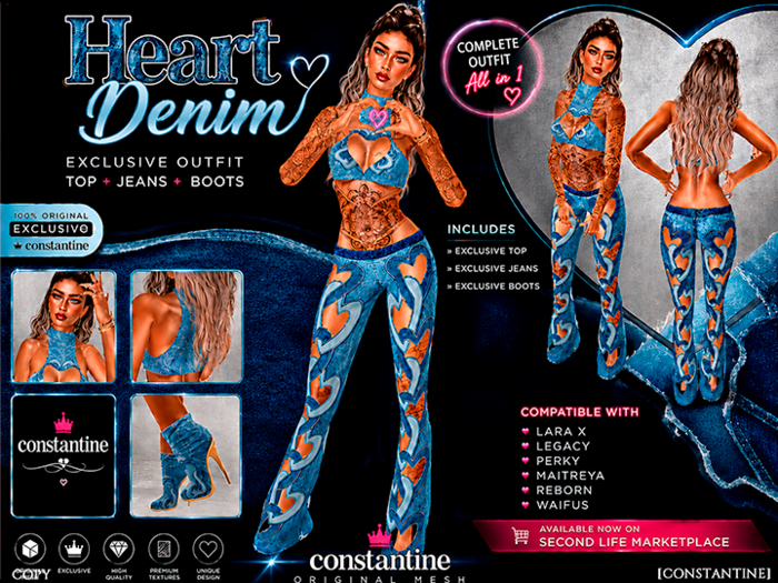 [CONSTANTINE] HEART DENIM OUTFIT