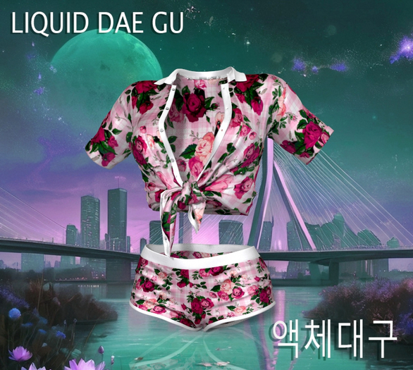 Roses WAIFU Outfit  Knot Shirt