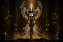 Celestial Egyptian Angel Goddess – Mythological Fantasy Winged Statue