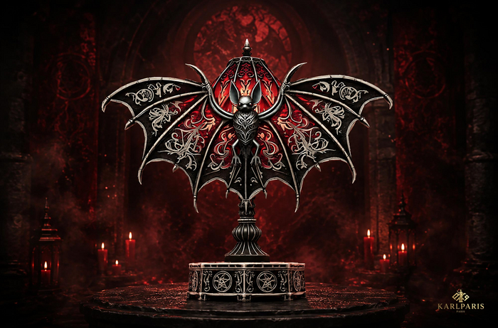 Gothic Bat Wing Lamp – Dark Fantasy Vampire Decor Sculpture