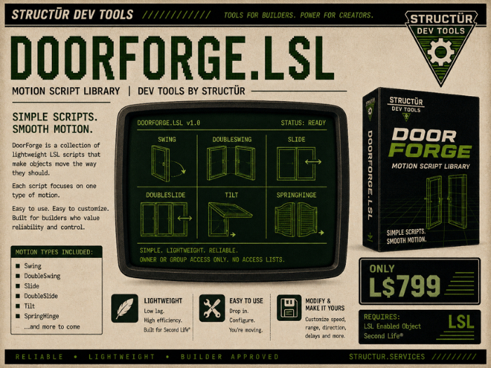 DoorForge Script Library | Dev Tools by STRUCTÜR
