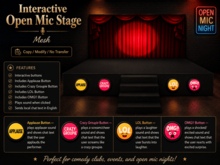 Interactive Open Mic Stage with Audience Reaction Buttons