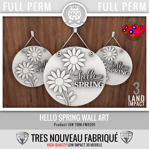 Hello Spring Wall Art * Full Perm FM0201