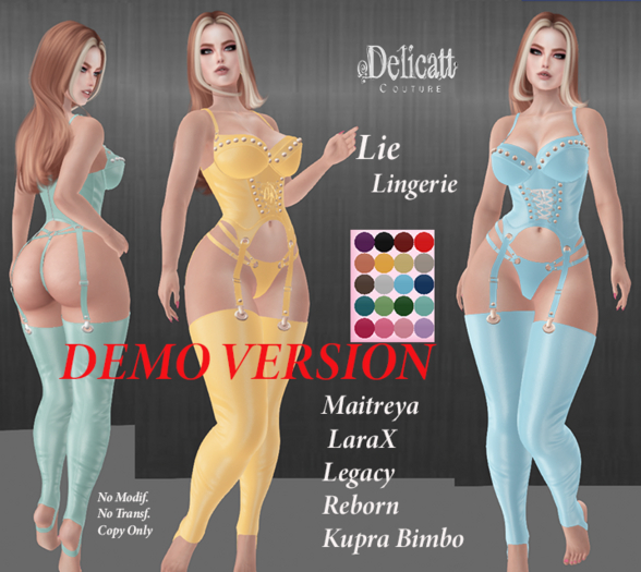 Delicatt Couture - Lie Lingerie Set - Demo