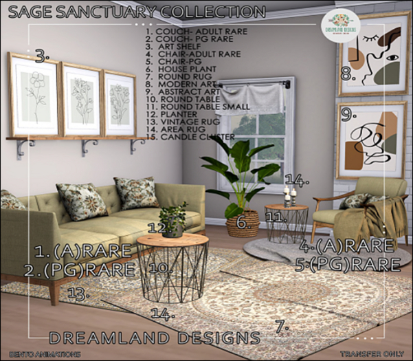 01.DD Sage Sanctuary Couch- Adult Boxed RARE