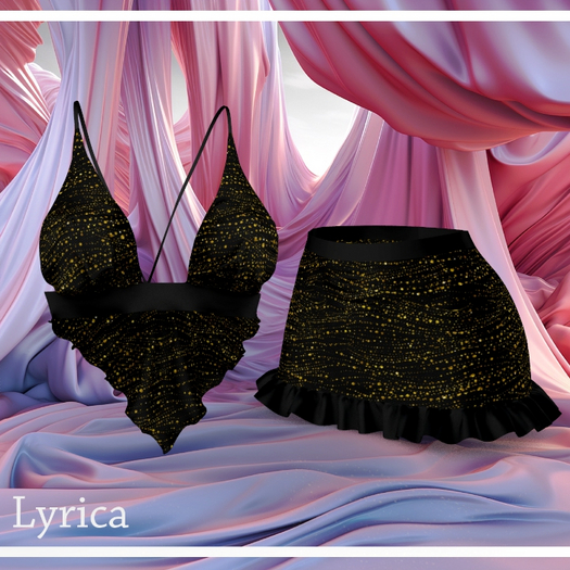 Black Gold Waifu Ruffle Skirt Outfit