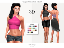 S/D Cropped Halter Tank in Solid - 19 Colors