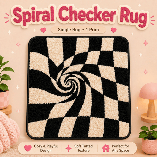 Spiral Checker Rug