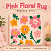 Pink Floral Rug