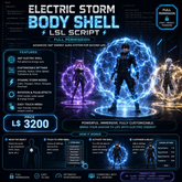 Electric Storm Body Shell LSL Script Full Perm | Futuristic Energy Aura System for Second Life Description