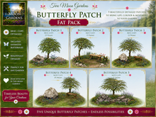Butterfly Patch Fat Pack. 5 Small Gardens with animated butterflies