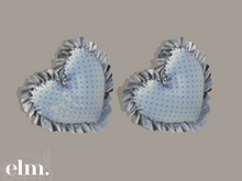 Elm. Sweetheart Cushions//Blue Polka