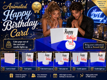 Animated Happy Birthday Card /Greeting Card / Cake Candle