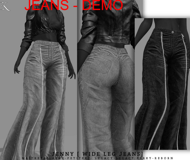 E.K - Jenny - Wide leg Jeans - DEMO{ADD - ME}