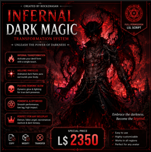 Second Life Marketplace - Infernal Dark Magic Transformation System ...