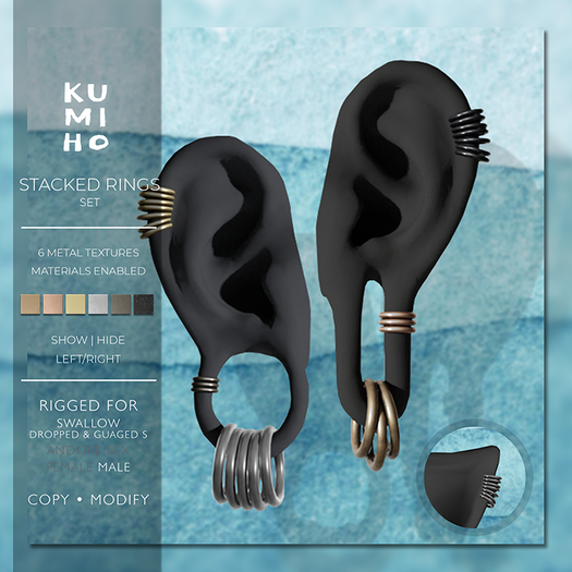 KUMIHO Stacked Rings Set SWALLOW Male