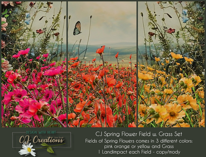 CJ Spring Flower Field w. Grass Set 
