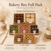 Unboxing Cafe Bakery Box Full Pack – Donuts, Cookies & Milk Buns Decor
