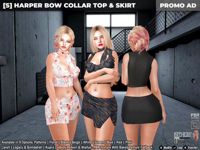 [S] Harper Bow Collar Top & Skirt Demo