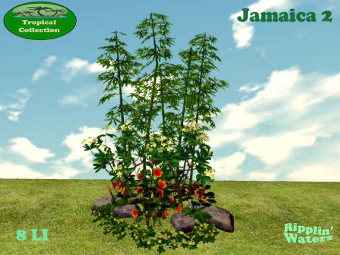 RW - Tropical Jungle Bamboo Frangipani Patch *Jamaica 2* c/m