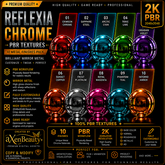 aX: Reflexia Chrome PBR 10 Metal 2K Textures