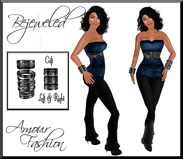 Amour Fashion - Bejeweled Outfit - Blue