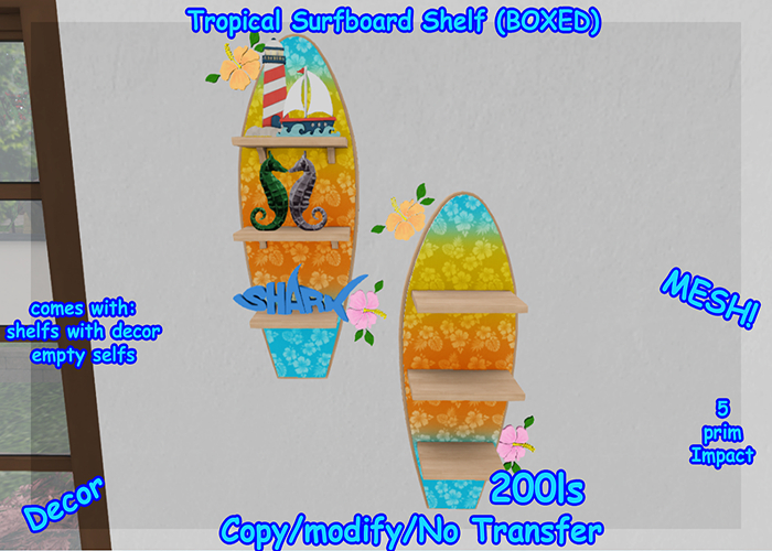 Tropical Surfboard Shelf (BOXED)