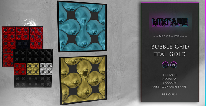 MIXTAPE  - bubble grid - teal  DECOR