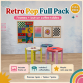 Dopamine Pop Full Pack – Retro Frames & Button Coffee Tables