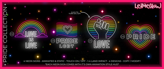 LetMeGlow Pride NEON SIGNS Collection FATPACK
