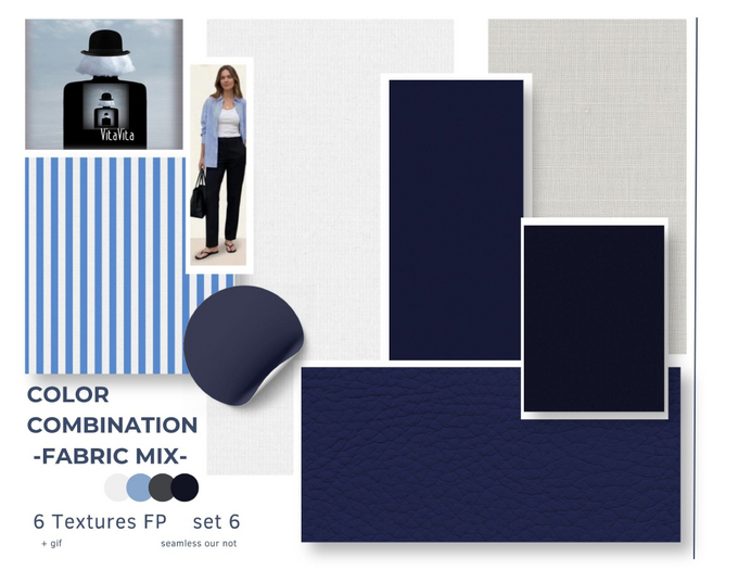Color Combination Mix fabrics -6FP- set 6