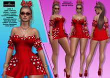 **PATSY JO RED PIN UP ROCKABILLY STYLE COMPLETE OUTFIT**