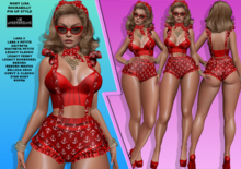 **MARY LISA RED PIN UP ROCKABILLY STYLE COMPLETE OUTFIT**