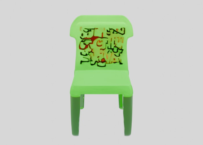 green chair with a black background - full permission