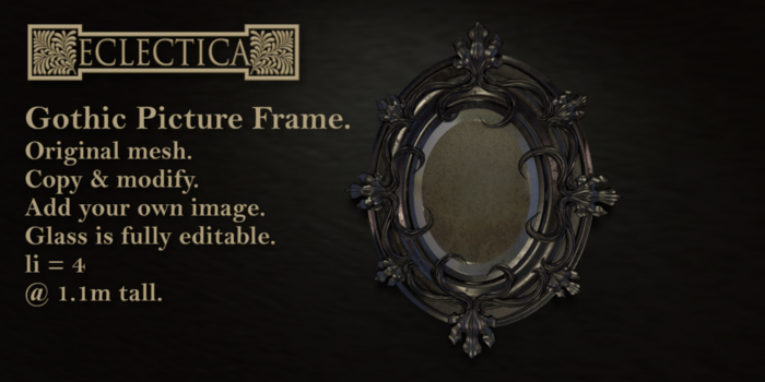 Eclectica- Gothic Picture Frame-Ebony