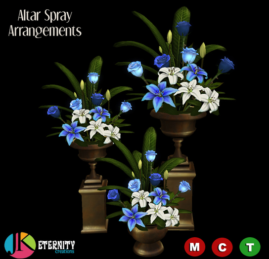 .::J&K::. Blue Altar Spray Arrangements
