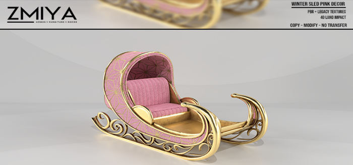 ZMIYA Winter Sled DECOR Pink