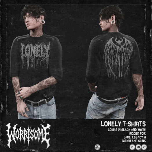 ⁘ Lonely T-Shirt Pack (Black and white)