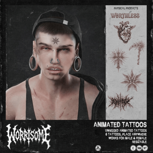 ⁘ Animated Face Tattoo Set