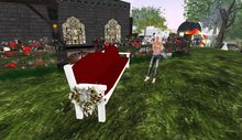red-white wedding bench1  boxed -bride side-