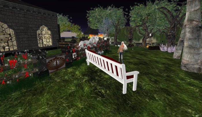 red-white wedding bench2  boxed -groom side-