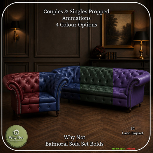 Why Not - Balmoral Sofa Set Bolds-Add Me