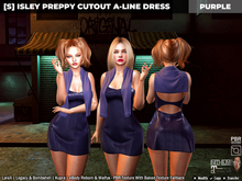 [S] Isley Preppy Cutout A-Line Dress Purple