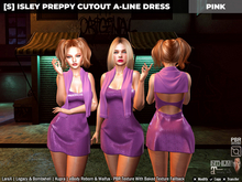 [S] Isley Preppy Cutout A-Line Dress Pink